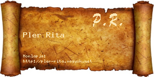Pler Rita névjegykártya
